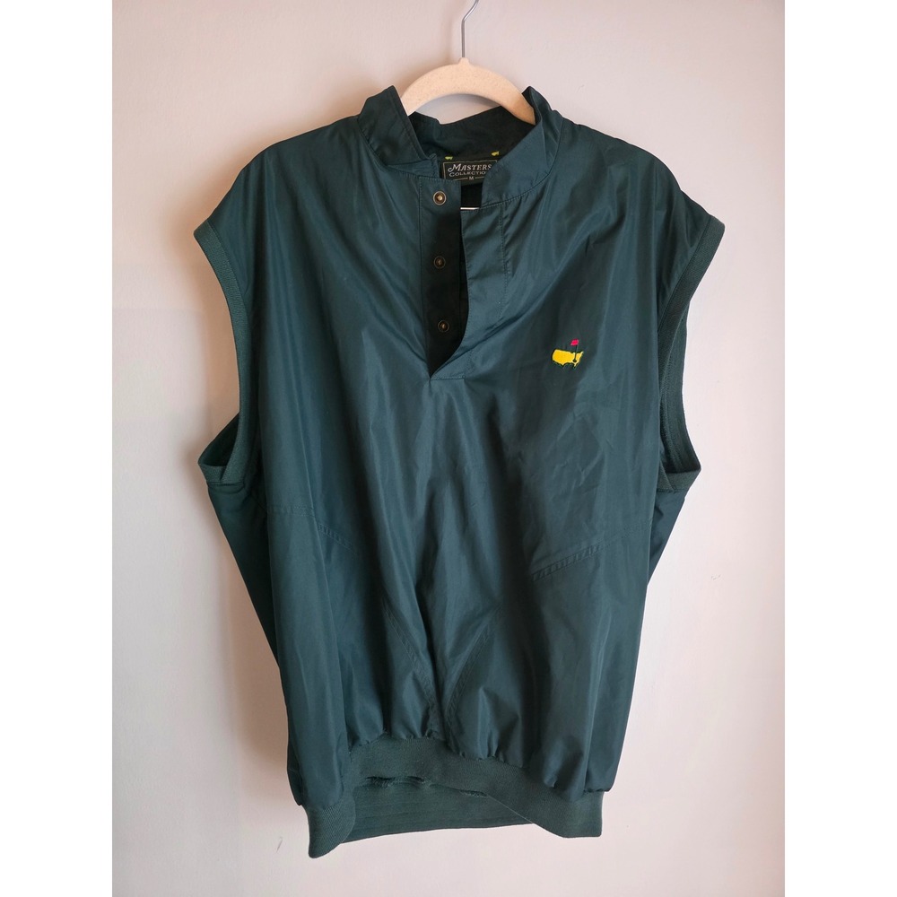 Masters Collection Augusta PGA Golf Vest Mens Medium Green Sleeveless Pullover